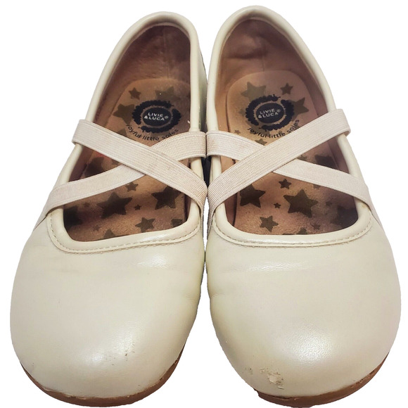 Livie and Luca Size 1Y PLAY Pearl White Aurora Ballet Flat Slip On Girls Shoes 1 - Picture 2 of 7